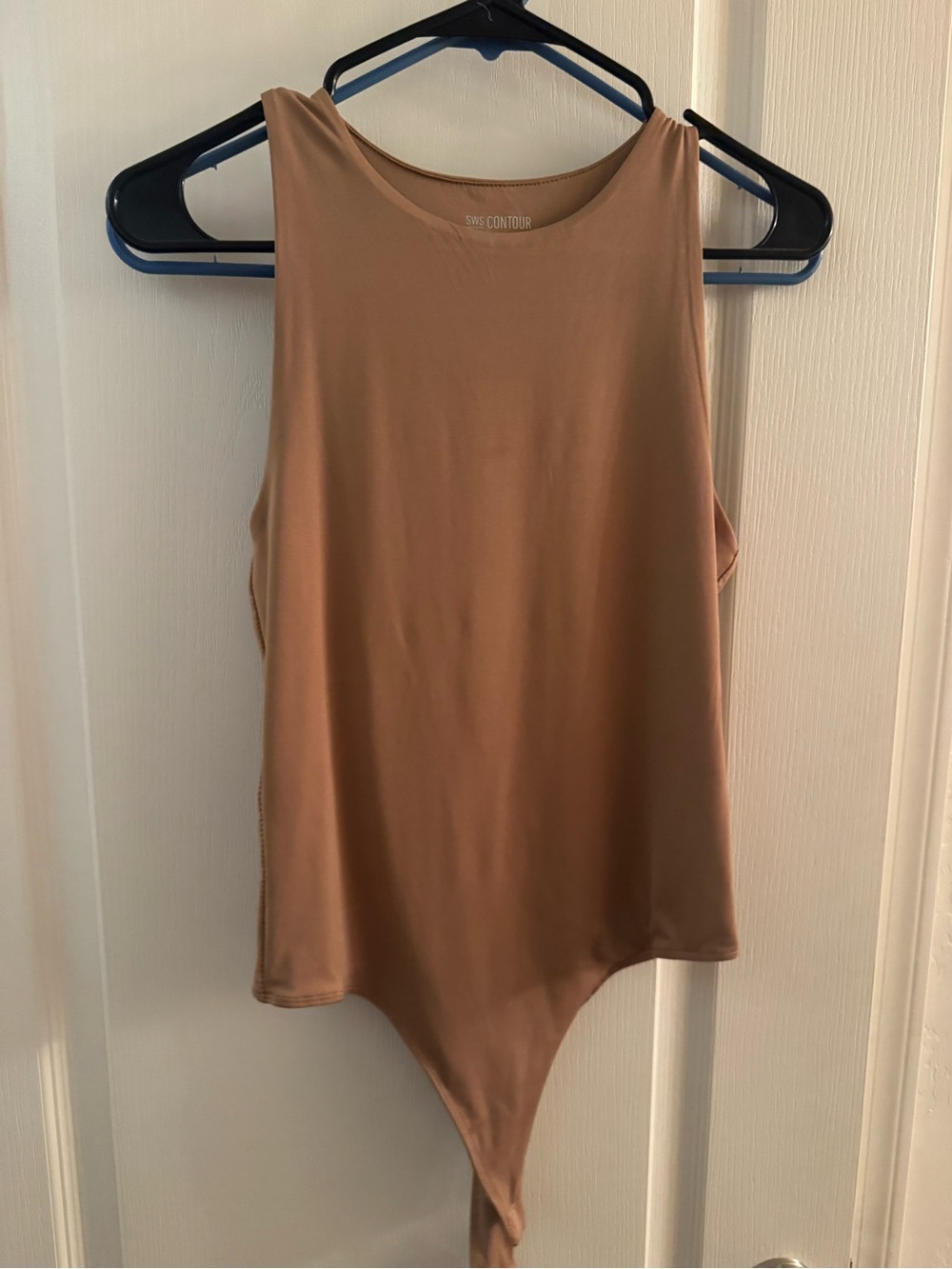 Women's Tan/Burgundy Sleeveless Bodysuits